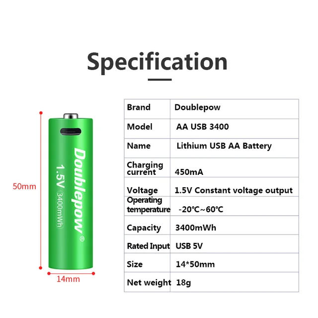 PILA RECARGABLE USB