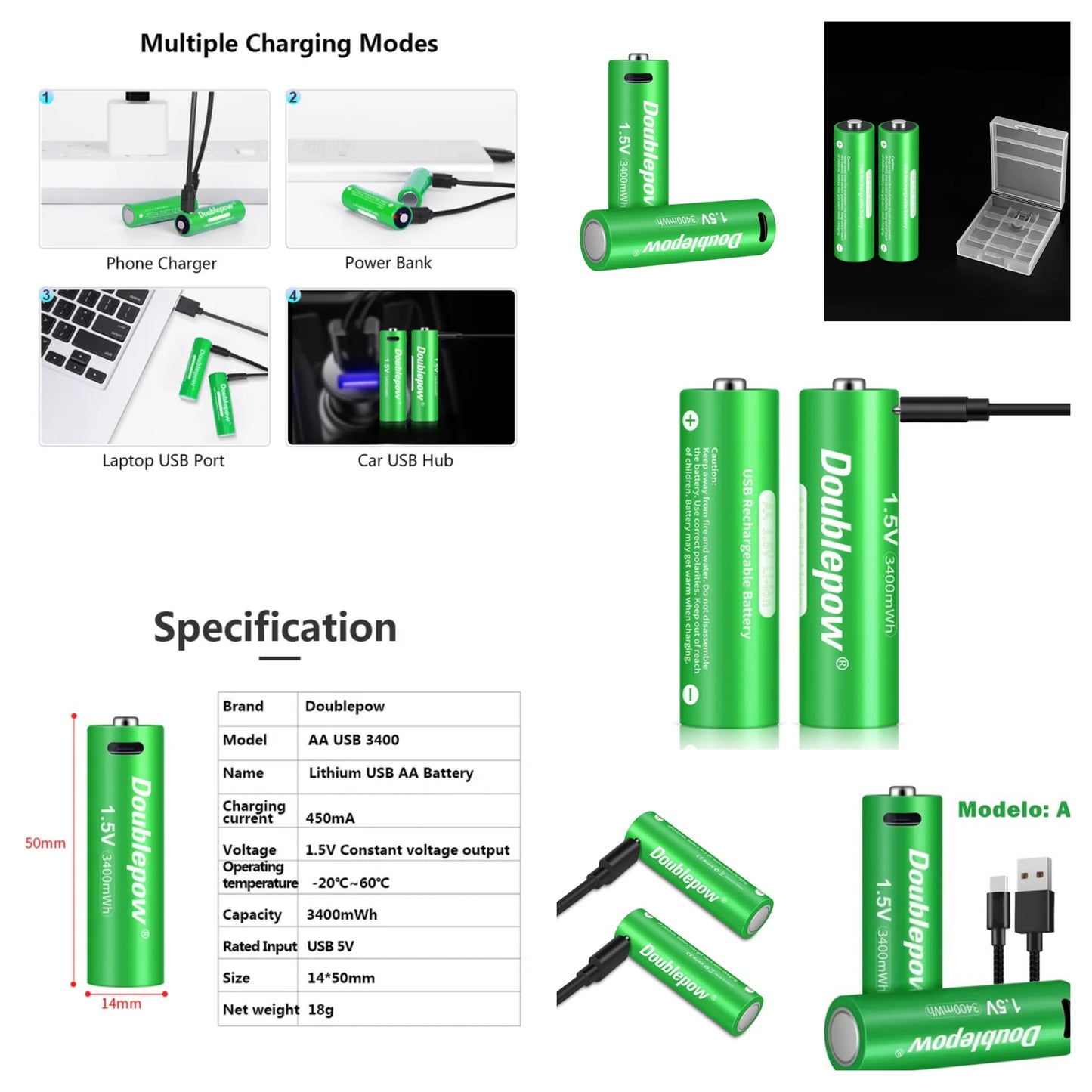 PILA RECARGABLE USB